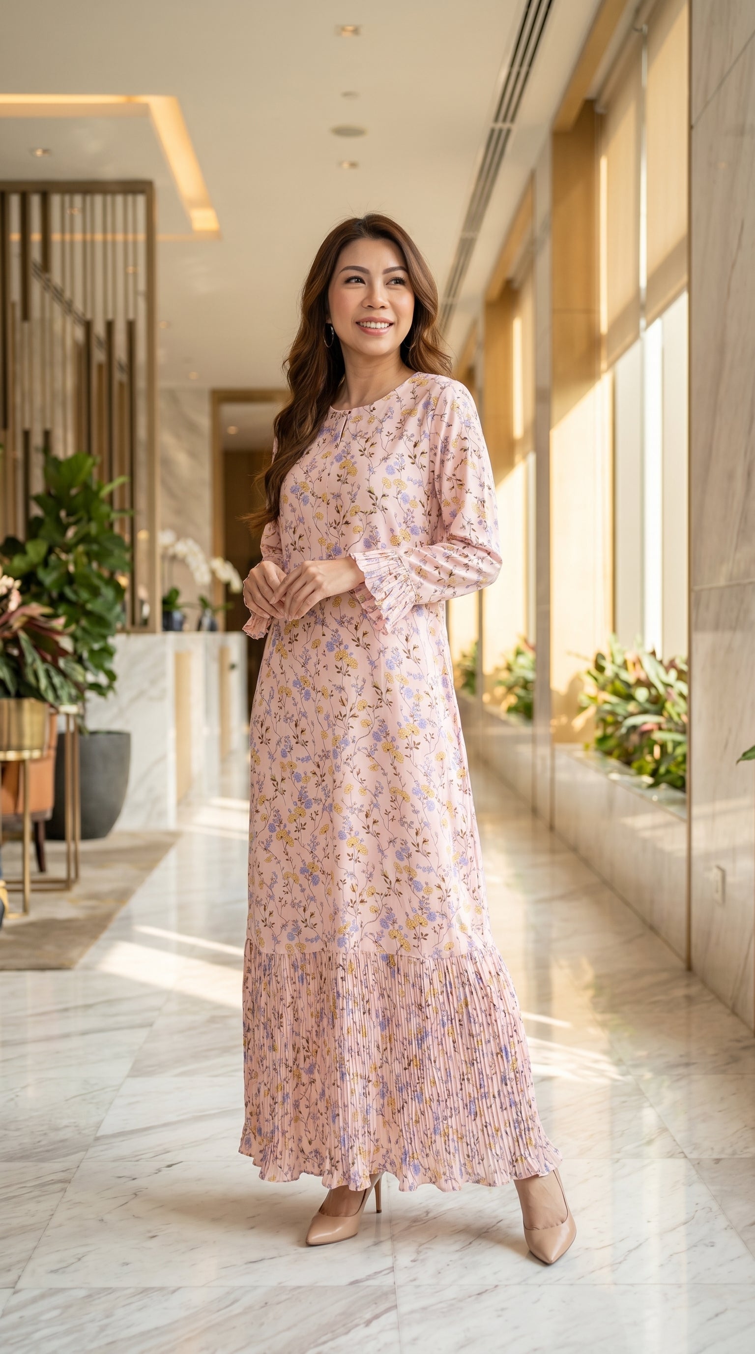 pleated dress malaysia Buy Friends Like These Green Pleated Short Sleeve Midi Dress from Next  Malaysia