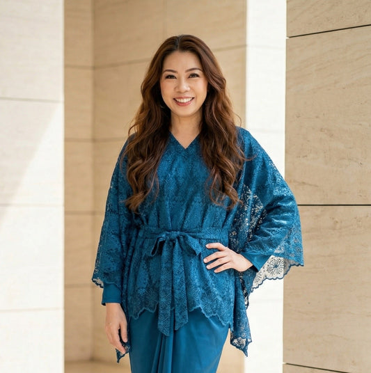 Baju Raya Teal Blue 2026 Collection - Kurung Ryanna