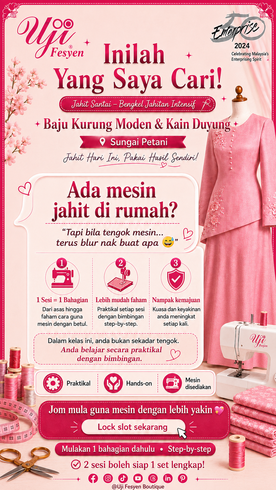 Jahit Santai June 2026 Sewing Workshop: Baju Kurung Moden & Kain Duyung | Sungai Petani