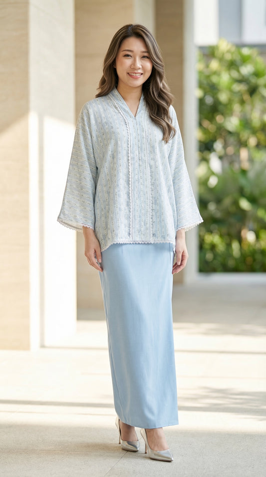 Kebaya Kimono Suzie – Cotton Embroidery Kebaya Set