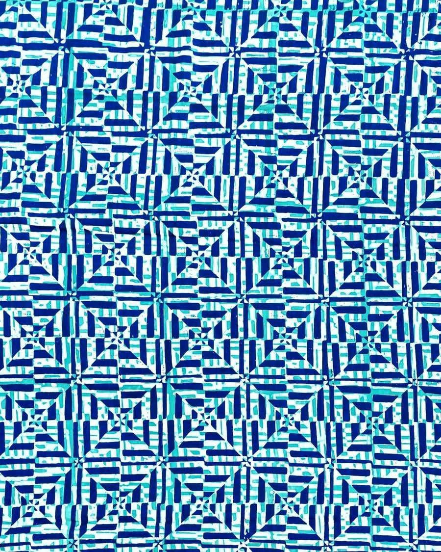 CORAK Rentak Grid Nila Turquoise ONE & ONLY batik